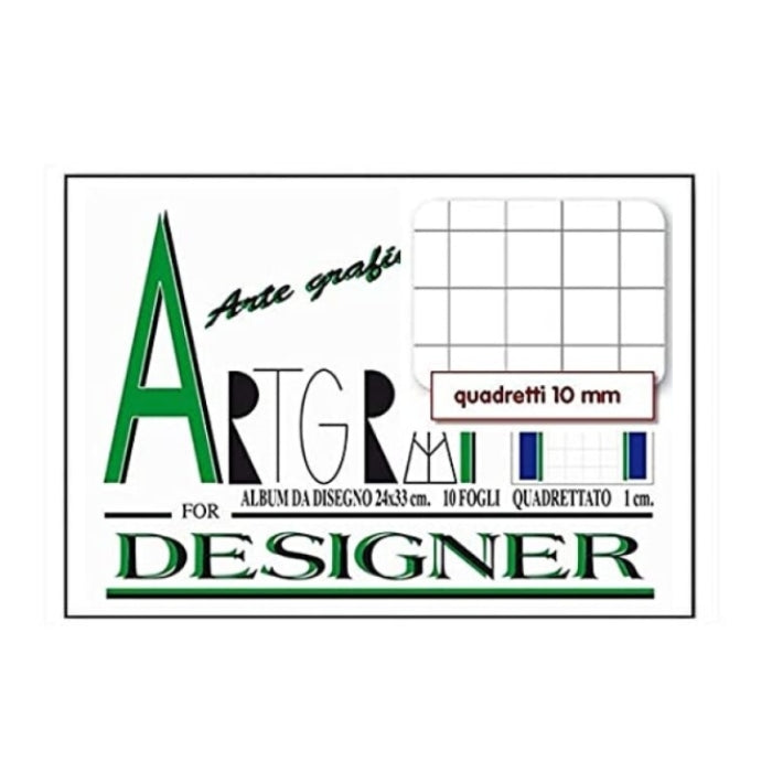 Artgraf - Album da Disegno - F1 - 24x33cm - Quadretto da 10mm (1cm)