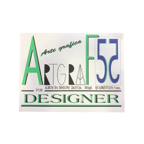 Artgraf - Album da Disegno - F5 - 24x33cm - Quadretto da 5mm (0.5cm)