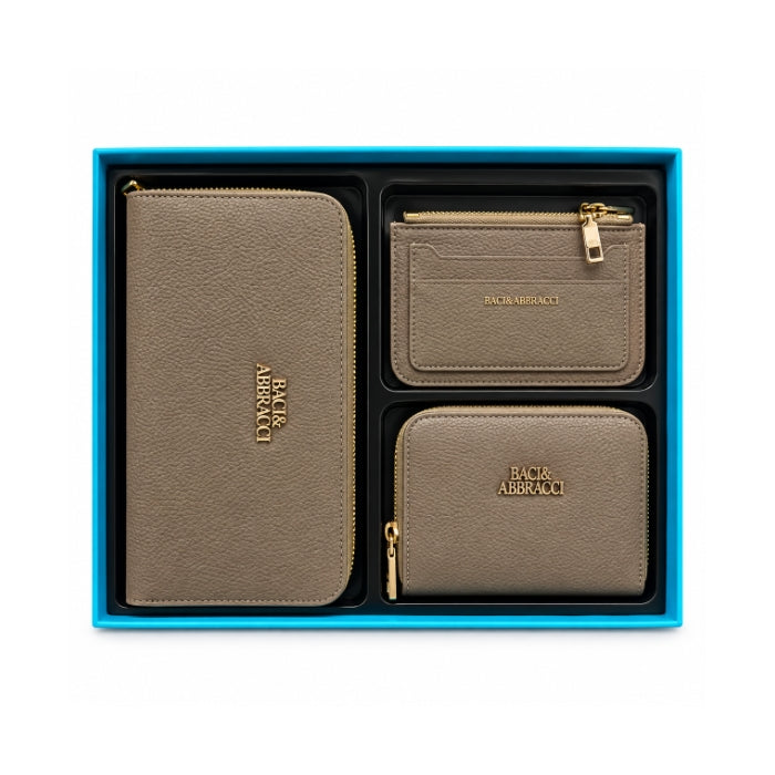 Baci & Abbracci - Set Portafogli Donna - 3 Pezzi con Zip | Cofanetto