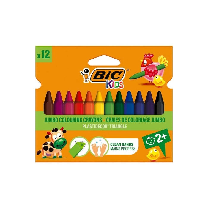 Bic Kids - Pastelli A Cera Jumbo - 12 Pezzi