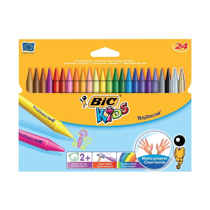 Bic - Kids - Plastidecor - Pastelli Colorati - 24 Pezzi
