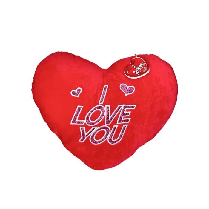 Bimar - Cuscino - Peluche - Cuore Rosso “I Love You" + Cuoricini