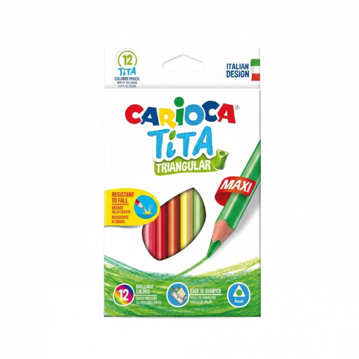 Carioca - Tita Triangular Maxi - Matite Colorate - 12 Pezzi