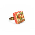 Cartoleria 4+1 - Bijoux - Anello Artigianale in Ceramica Regolabile | Design Maiolica Melograno - Handmade