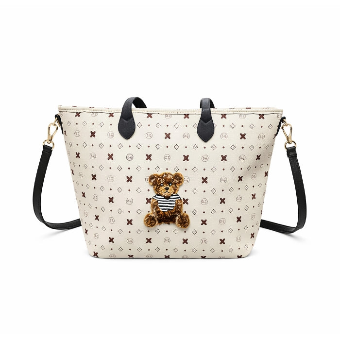 Cartoleria 4+1 - Borsa A Spalla - Orso Ricamato 3D