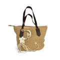 Cartoleria 4+1 - Borsa A Spalla - Paglia con Decorazioni Floreali | Estiva Donna