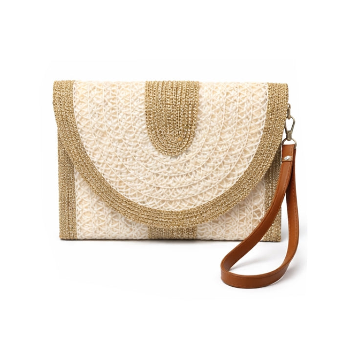 Cartoleria 4+1 - Borsa da Polso - Pochette con Tracolla | Clutch in Raffia Elegante
