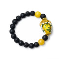 Cartoleria 4+1 - Bracciale Pietra Lavica con Limone Siciliano | Elasticizzato - Charm Ceramica Artigianale