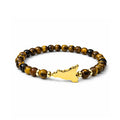 Cartoleria 4+1 - Bracciale Sicilia in Occhio di Tigre e Acciaio Oro | Gioiello Elegante Naturale Unisex
