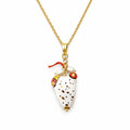 Cartoleria 4+1 - Collana Corno Siciliano in Ceramica Decorata | Ciondolo Portafortuna Artigianale con Perle e Catena Oro