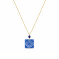 Cartoleria 4+1 - Collana Maiolica Blu con Perla Blu | Stile Mediterraneo Elegante