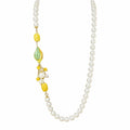 Cartoleria 4+1 - Collana Perle con Limoni in Ceramica | Gioiello Artigianale Siciliano Elegante con Dettagli Oro