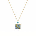 Cartoleria 4+1 - Collana Profumo di Sicilia con Perla Turchese | Collana Artigianale Maiolica Siciliana