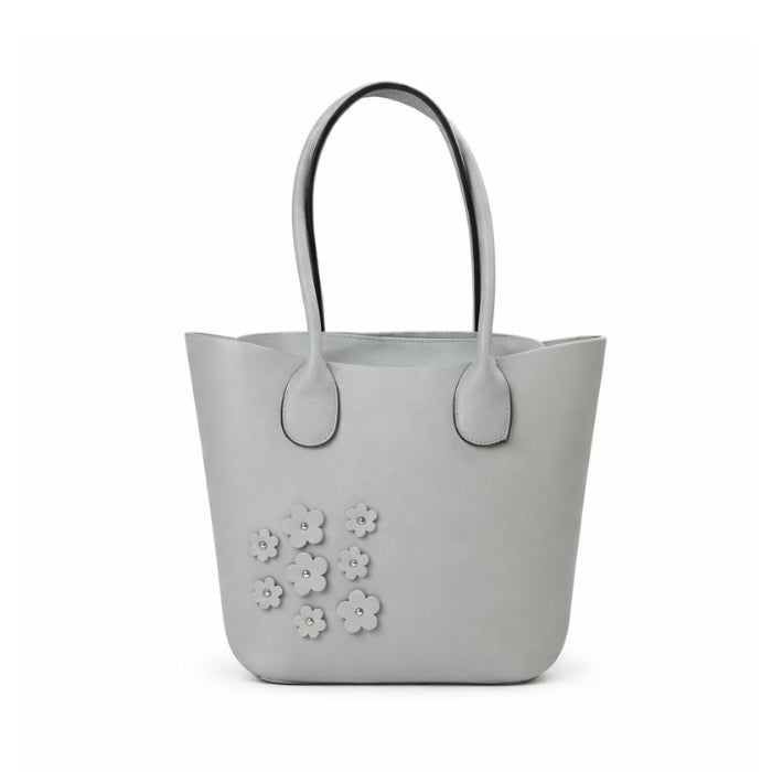 Cartoleria 4+1 - Imbag - Borsa Shopper con Applicazioni Floreali