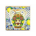 Cartoleria 4+1 - Mattonella Decorativa con Retro in Sughero - Quadrata | Stile Siciliano