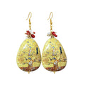 Cartoleria 4+1 - Orecchini Pendenti - Goccia in Ceramica | Decorata Albero della Vita con Perline e Corallo