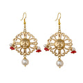 Cartoleria 4+1 - Orecchini Pendenti Sole Dorato | Eleganza in Perle e Corallo
