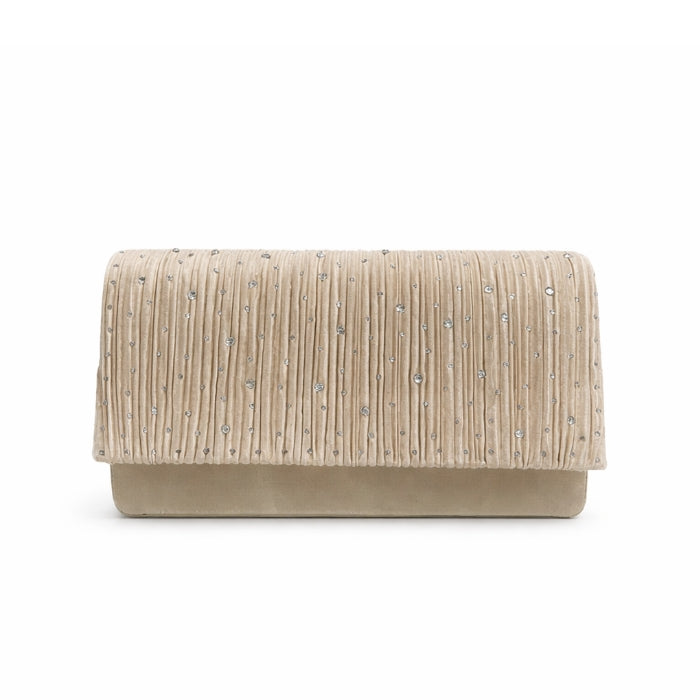 Cartoleria 4+1 - Pochette da Cerimonia - Beige con Strass | Clutch Elegante da Sera