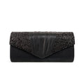 Cartoleria 4+1 - Pochette da Cerimonia - Nera con Glitter | Clutch Elegante da Sera