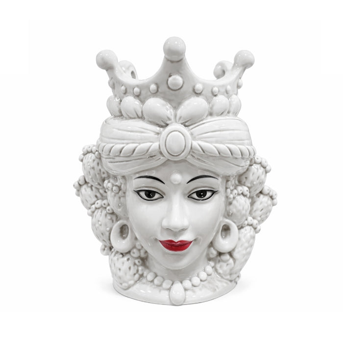 Cartoleria 4+1 - Testa di Moro Siciliana in Ceramica Bianca - 25x22.5cm | Uomo & Donna