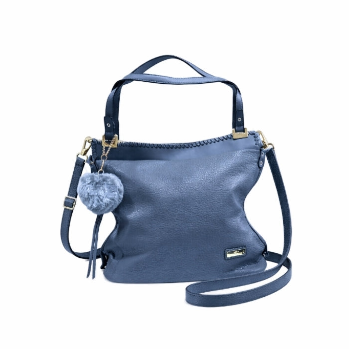 Charro - Borsa A Spalla - Blue con Portachiavi in Peluche