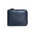 Charro - Portafoglio - Compatto con Zip in Pelle Blu