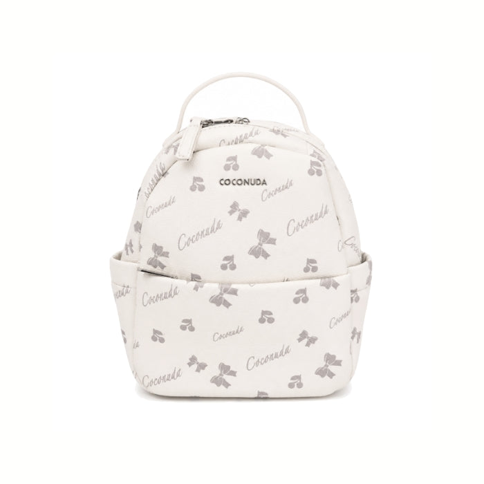 Coconuda - Zaino Donna Stampa Logo e Ciliegie | Mini Backpack Elegante con Tasche e Zip