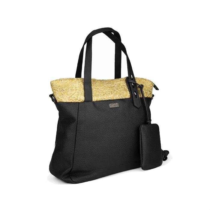 Coveri Collection - Borsa A Spalla - Similpelle & Raffia | Nera