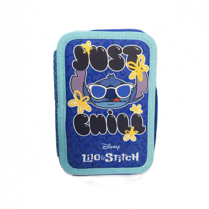 Disney - Lilo & Stitch - Portacolori - 3 Zip | "Just Chill"