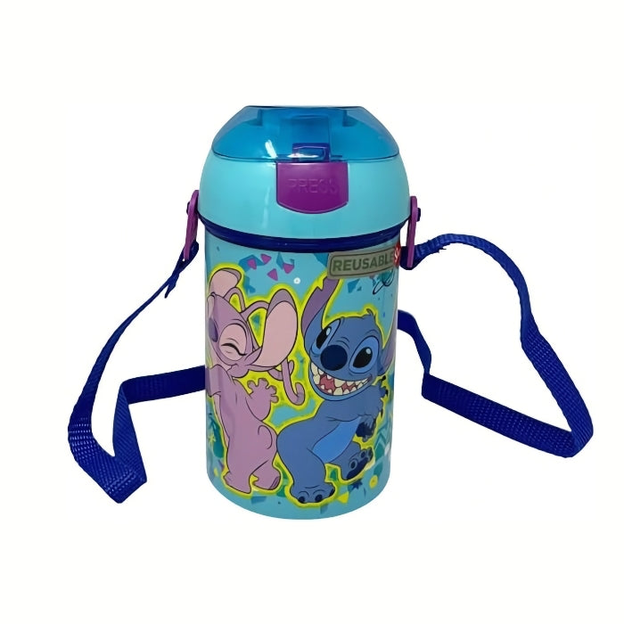Disney - Stitch - Borraccia con Cannuccia e Tracolla | 450ml
