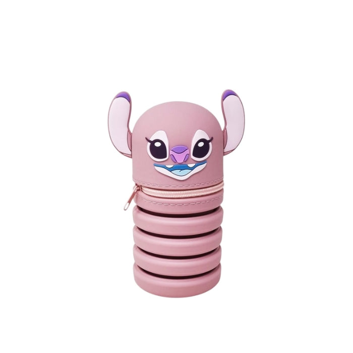 Disney - Stitch Angel - Portapenne Estensibile in Silicone con Zip