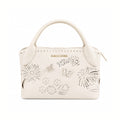 Enrico Coveri - Borsa A Mano Beige Traforata con Farfalle | Handbag Elegante