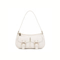 Enrico Coveri - Borsa A Spalla Donna Bianca Modello Baguette | Mini Bag Elegante con Tasche e Zip
