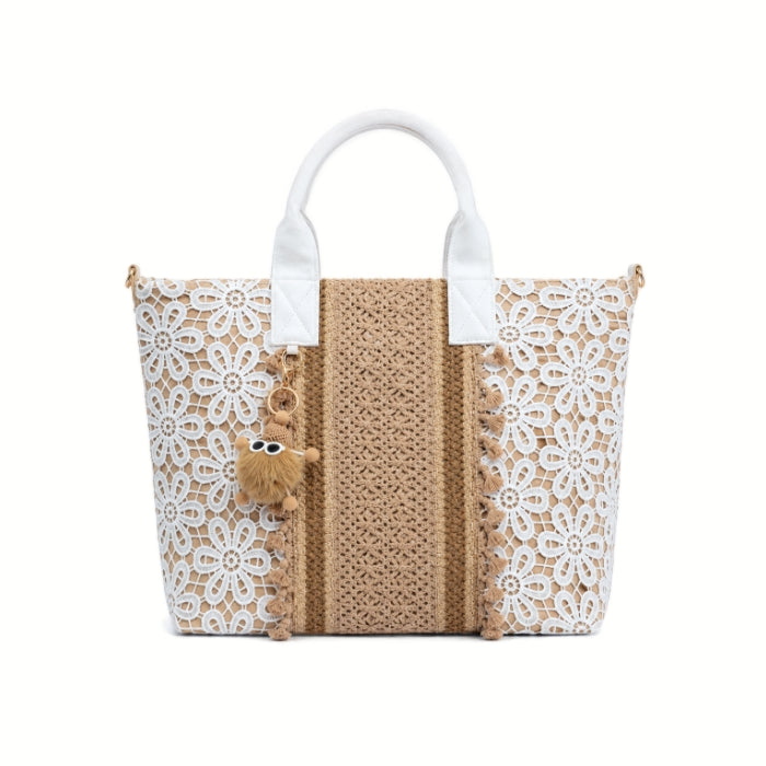 Erick Collection - Borsa A Spalla in Macramè e Juta | Shopper Estiva - Boho Chic