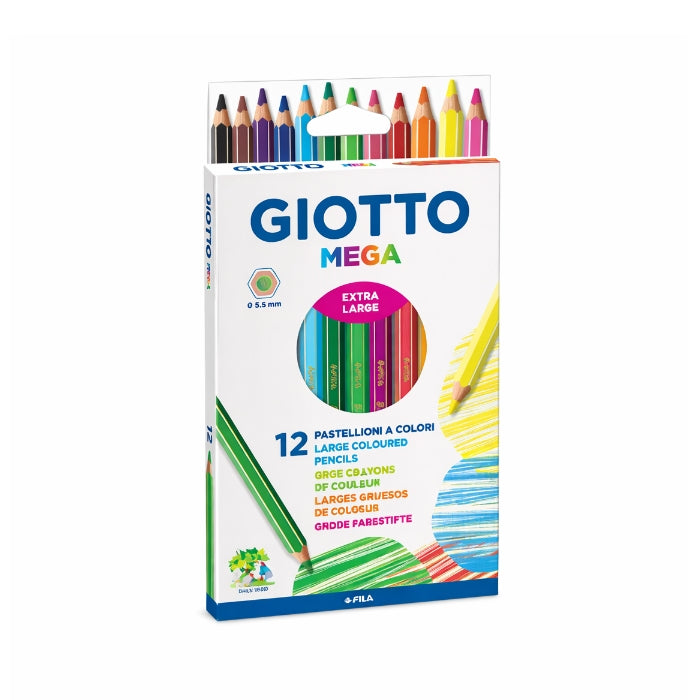 Giotto - Mega - Matite Colorate - Extra Large - 12 Pezzi