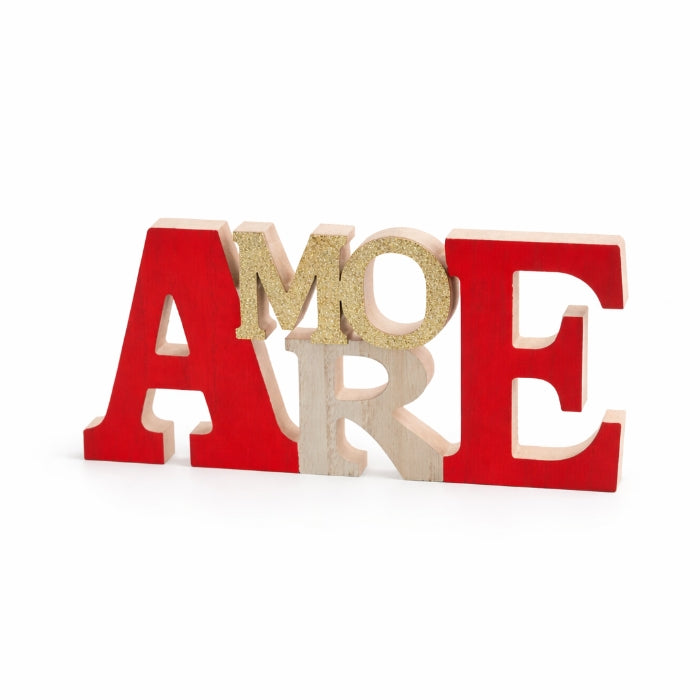 GoldenHill - Decorazione d'Appoggio - Scritta "AMORE" - 29x14x2cm | Dettaglio Oro