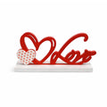 GoldenHill - Decorazione d'Appoggio - Scritta "Love" con Cuore da Tavolo | 27x14x5cm