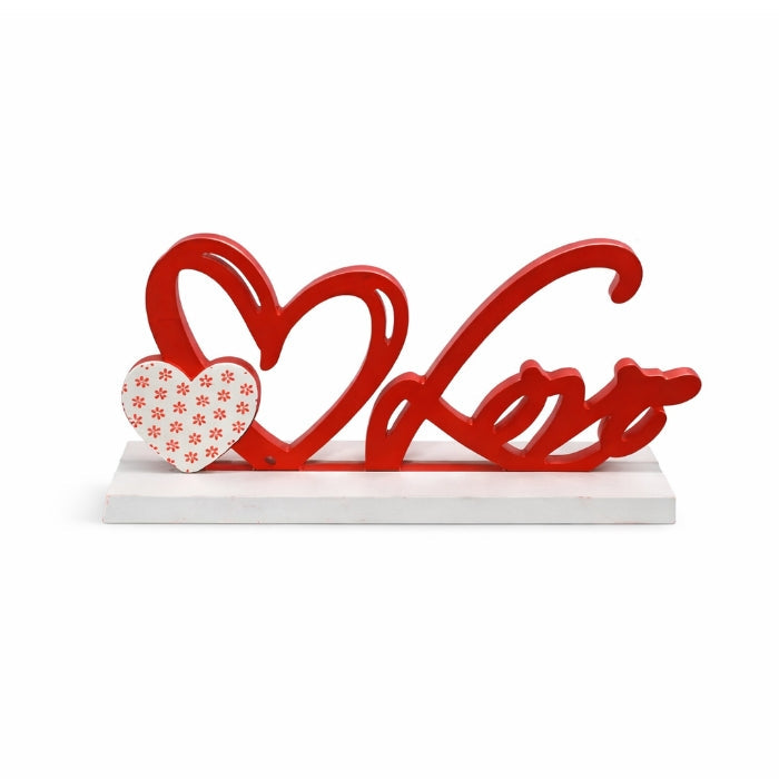 GoldenHill - Decorazione d'Appoggio - Scritta "Love" con Cuore da Tavolo | 27x14x5cm