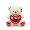 I Teneroni - Peluche - Orsetto Bianco Panna con Cuore "LOVE"