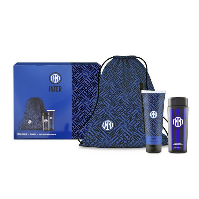 Inter - Set Regalo - Doccia Shampoo + Shampoo + Sacca Sportiva Con Cerniera