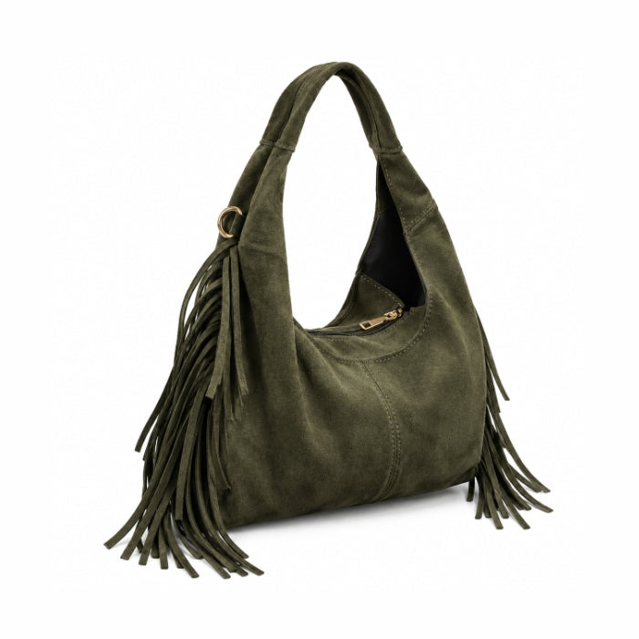 J.B - Borsa Hobo Cowboy | Effetto Scamosciato Stile Boho