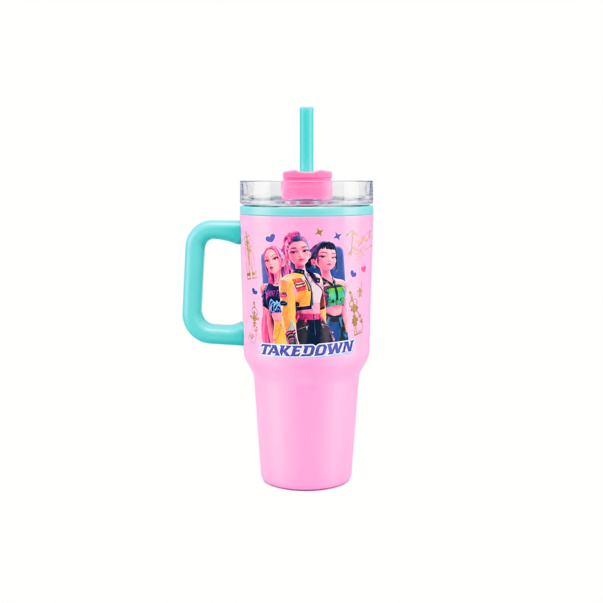 K-Pop Demon Hunters - Tumbler Huntrix con Manico e Cannuccia | 640ml