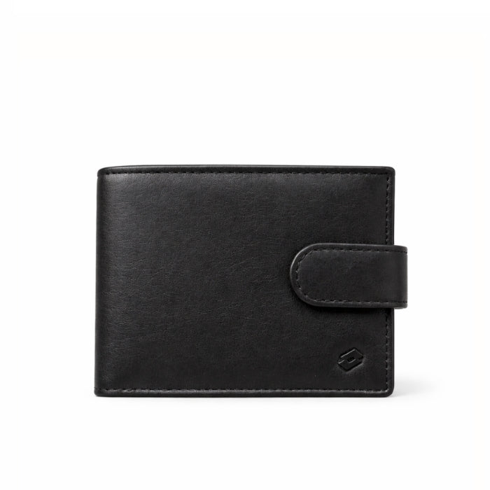 Lotto - Portafoglio - Trifold con Bottone - Nero | Wallet Elegante