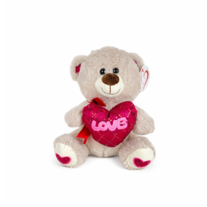 Love - Peluche - Orsetto - Grigio - Cuore "LOVE"