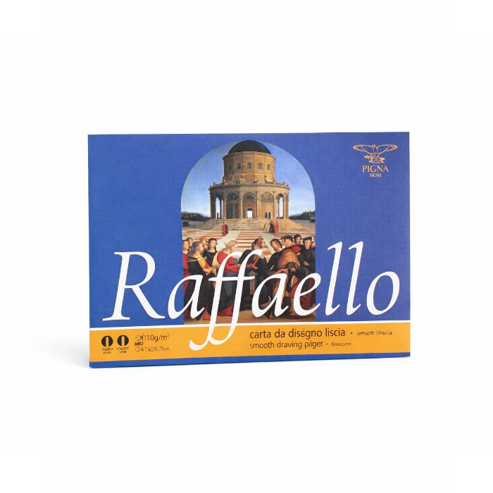 Pigna - Album da Disegno - Raffaello - 24x33cm - Liscio | 10 Fogli - Quadretto da 10mm - 90g/m²