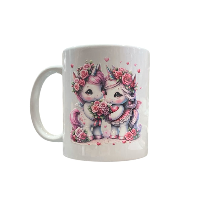 Pink Love Unicorno - Tazza Con Stampa Superficiale