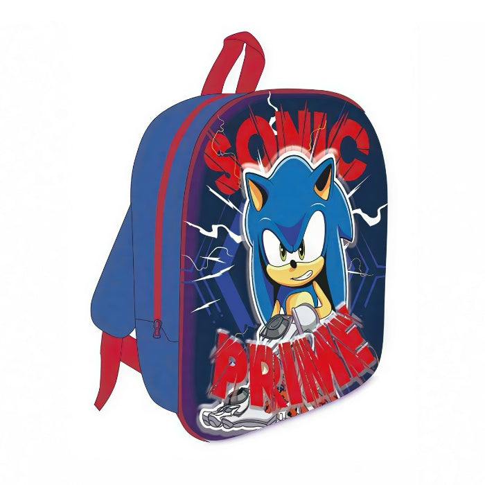 Sonic - Zaino Asilo - Prime | Inserto 3D - Blu