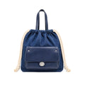 Tommasini - Zaino Donna in Denim Blu con Coulisse e Tasca Frontale | Sacca Casual con Dettagli in Similpelle