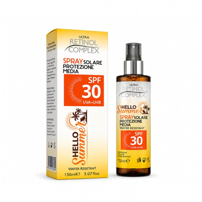 Ultra Retinol Complex - Hello Summer - Spray Solare Protezione - Alta SPF30 / Alta SPF50 - UVA+UVB - Water Resistant