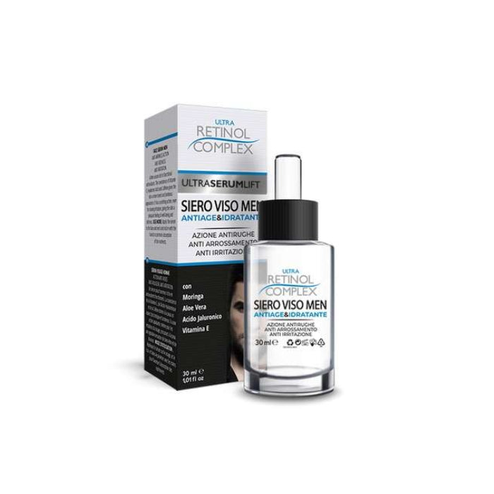 Ultra Retinol Complex - Ultra Serum Lift - Siero Viso Men - Antiage & Idratante - Azione Antirughe - Anti Arrossamento - Anti Irritazione